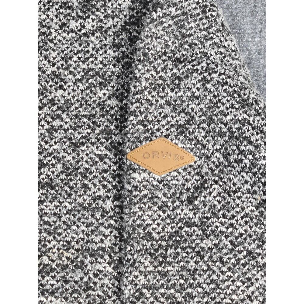 Orvis Men's Large 1/4 Zip Sherpa Lined Fleece Pullover Jacket Sweater Black Gray - Picture 4 of 14
